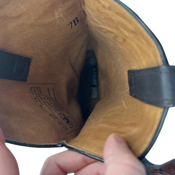 Ariat Gator Croc Embossed Slouch Cowboy Western Boots Size 7 - Picture 9 of 9